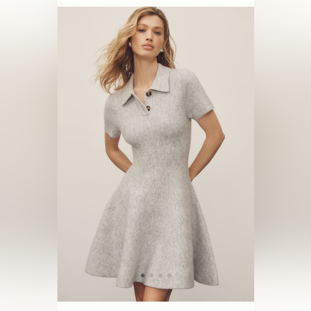 Bardot Collared Knit Mini Dress